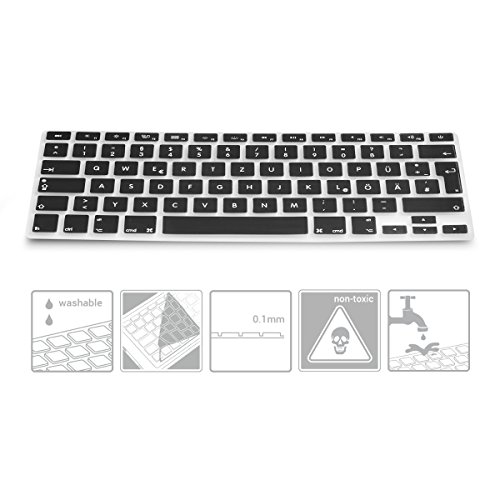 kwmobile Tastaturschutz Apple MacBook Pro 13″ 15″ (ohne Retina) / iMac Keyboard – QWERTZ Silikon Laptop Tastaturfolie – Notebook Tastaturschutzfolie Schwarz - 3