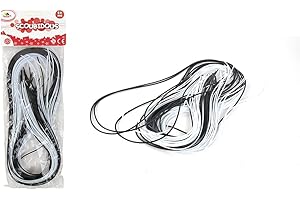 FLYPOP'S - 20 Hilos de Scoubidou - Juego de Recreación - 010066YU - Negro y Blanco - Nylon - Ocio Creativo - Juguete Infantil - Hebras - 100 cm x 0,5 cm - A Partir de 6 años.