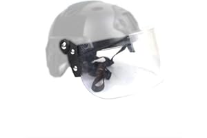 DETECH Casco tattico Occhiali Chiaro Riot Visiera Viso Scudo Scorrevole Occhiali Airsoft Paintball Accessori