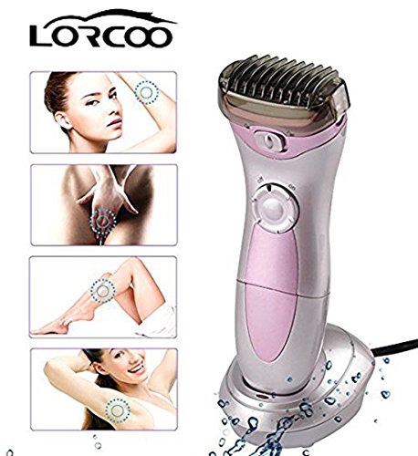 Lorcoo Rechargeable Rasoir électrique Femme Sans Fil Professionnelle Imperméable pour Corps, Visage, Bikini