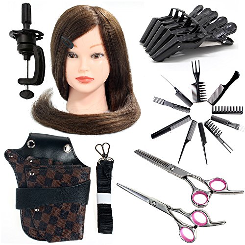 26 Inches 80% Hair Hairdressing Equipment Styling Training Head With Barber Tools