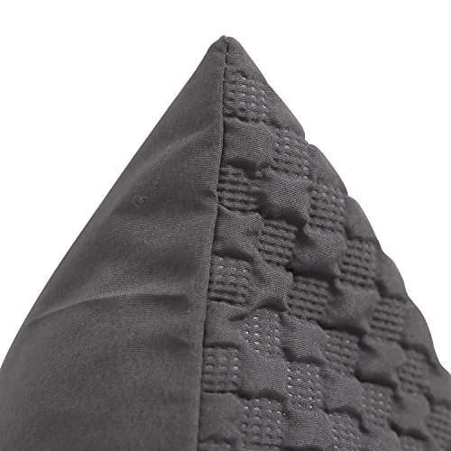 Deconovo Kissenhüllen Wohnzimmer Kissenbezüge Auto Zierkissenbezüge 40×40 cm Dunkelgrau 4er set - 2