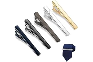 MIYUANGKJ Alfiler de corbata para hombre, 5 unidades, de acero inoxidable, clásicos, para el día de San Valentín, Navidad, bodas, negocios, bar y uso diario, geeignet, Cobre, Adecuado