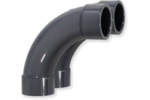 Paradies Pool Coude de raccord en PVC 90° Ø 50 mm avec manchons adhésifs, manchon en PVC-U, raccord de tuyau, raccord adhésif à coller, qualité européenne, quantité : 2 pièces