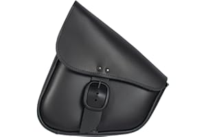 Dowco Willie & Max by 59893-00 Triangulated Leather Motorcycle Swingarm Bag: Matte Black Buckle, Black, 9 Liter Capacity