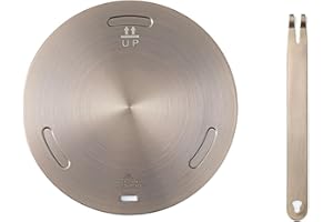 RoseFlower Adaptateur Plaque Induction 28cm/11'', Plaque de Conversion de Plaque à Induction en Acier Inoxydable, Plaque de Diffusion de Chaleur Uniforme avec Poignée Amovible