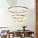 Produktbild 80W LED Modern Acryl Pendelleuchte Drei Ringe Deckenlampe Kreative Kronleuchter Warmweiß Lüster SMD-Lampe Perlen Hängeleuchte (80W Warmweiß Drei Ringe)