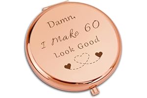VivaJoy 60th Birthday Gifts - Compact Pocket Makeup Mirror, Funny 60th Birthday Gifts, Travel Gifts For Her, Women's 60th Birthday Presents