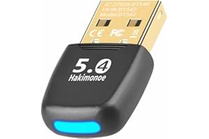 Hakimonoe USB Bluetooth Adapter for PC Laptop, Wireless Dongle for Windows 11 10 8.1 7 Linux Desktop, Pair w/Bluetooth Headphones Speaker Mice Keyboard Printer Controller (BT5.4, Mini Sized BT542)