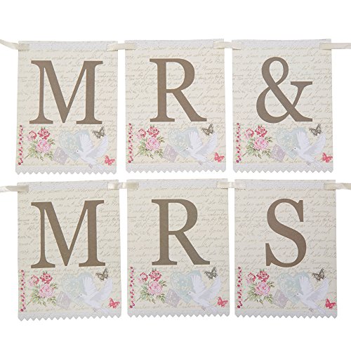Girlande Hochzeit "With Love" Candy Bar Bunting 1 m Hochzeitsgirlande