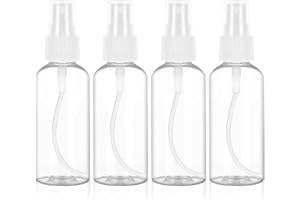 Yeenano Bottiglia Spray Vuota,4 Pezzi Flacone Spray Vuoto 20ml Contenitore Spray Vuoto Spruzzino Nebulizzatore Piccolo Plastica Trasparente Bottiglia Spray per Liquido Viaggio Cosmetico Trasparente