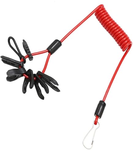 Chiave Sicurezza Interruttore Nautica Laccio Di Sicurezza Per Motore Fuoribordo - Cordino Rosso 1.6m Con Chiavi, Per Interruttore Arresto Emergenza Barche Chiavi Di Sicurezza Accessori Barca A Motore