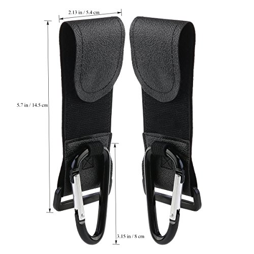 NUOLUX Kinderwagen Clip Kinderwagen Buggy Metall Clip hängende Haken 2ST (schwarz) - 6