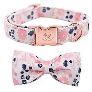 Elegant little tail Dog Collar with Bow, Soft&Comfy Bowtie Dog Collar, Adjustable Pet Gift Collars for Small Medium Large Dogs