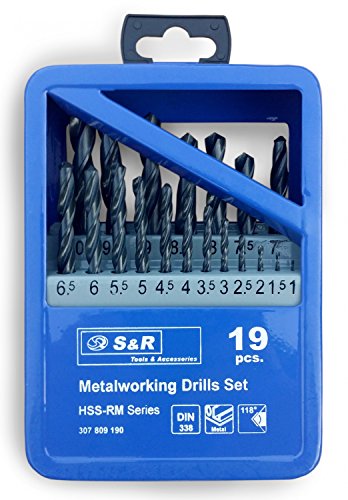 S&R Metallbohrer Set 1,0 – 10mm, 118°, 19 Stk, DIN 338, HSS-R Stahl, Metallbox - 2