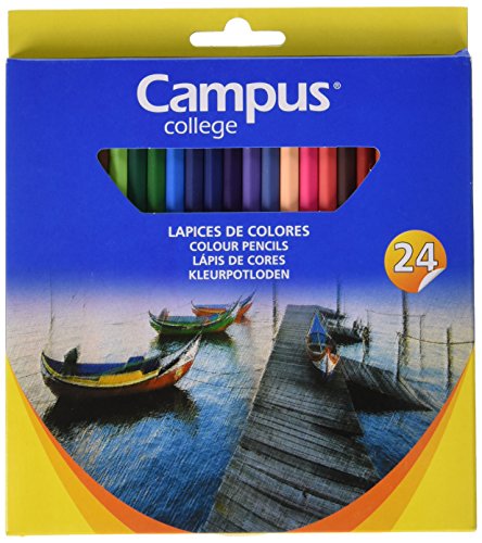 Campus College 630480 - Lápices de colores hexagonal  de colores, 24 unidades