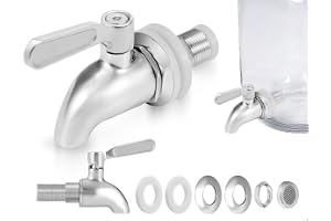 OHYANYAO Dryckesdispenser-set med roterande kran i rostfritt stål silver | Dryckesdispenserkran i rostfritt stål för ölfat,träfat,glas,vatten,juice,familjefester,Födelsedag fester och restauranger