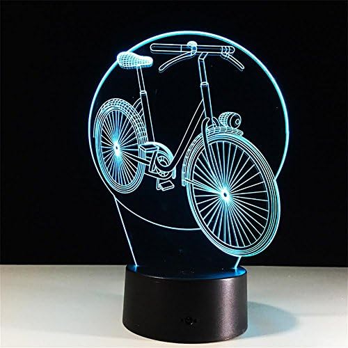XYDM 3D LED Night Light Optical Illusion Light Illuminating Light Creative Bicycle Desk Light 7 Color Touch Remote Control with Acrylic Flat &amp; ABS Base &amp; USB Charger