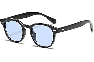 LHSDMOAT Occhiali da Sole Retro Tondo Uomo Donna Anni '70 - Stile Depp UV400, Protezione Solare per Guida, Viaggio e Carnevale