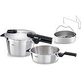 Fissler Vitaquick Premium D&uuml;d&uuml;kl&uuml; Tencere Set 4,5+2,5 Litre Buharlama Aparatlı