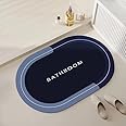 Live2Better Polyester Water Absorbing Anti Slip Floor Mat, Oval Bath Mat|Door Mat, Cushion Mat Super Absorbent Soft Carpet, Quick Dry Dirt Barrier For Bathroom Home, Office(40X60 Cm)Multicolor