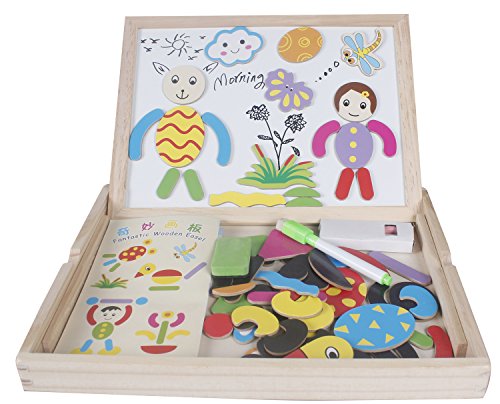 Wooden Writing Board Magnetic Jigsaw - Campus Stlye Puzzle Drawing White Blackboard / Easel Toy Educational Learning Game with Double Side for Kids Boys Girls Children 3 4 5 Years/ Marvellous group Wooden Writing Board Magnetic Jigsaw - Campus Stlye Puzzle Drawing White Blackboard / Easel Toy Educational Learning Game with Double Side for Kids Boys Girls Children 3 4 5 Years/ Marvellous group