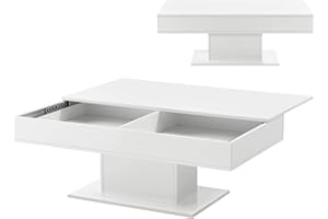 ‎[EN.CASA] [en.casa] Coffee Table with 2 Storage Compartments Under Sliding Top, Living Room Table with Storage Function, Coffee Table, Sofa Table