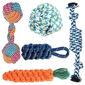 Dog Trust Dog Toys + Dog Chew Toys + Puppy Teething Toys + Rope Dog Toy + Dog Toys for Small to Medium Dog Toys + Dog Toy Pack + Tug Toy + Dog Toy Set + Washable Cotton Rope for Dogs (5 Pack)