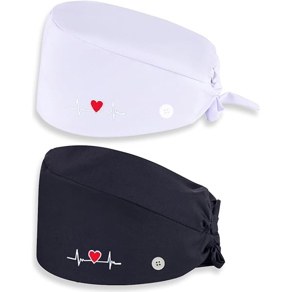 Amexo 4 Pezzi Cuffie Chirurgiche, Cappelli Scrub Cotone, Cappello