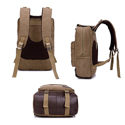 HongyuTing Vintage Canvas Laptop (14 Zoll) Rucksack Spielraum Rucksack Schulrucksack Unisex Rucksack / Handtasche für Damen und Herren - 3