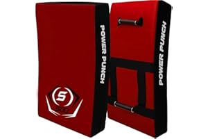 SOO Large Kick Shield Curved & Straight Pad | Shock Absorbing Gel Foam Shield For Martial Arts Training, UFC, MMA, Kickboxing and Karate | Heavy Duty PU Outer Cover