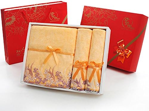 Accessori bagno ZHFC ZHFC Towel towel gift box three piece gift company employee benefits group purchase Wedding return 74*33cm,Lace and currant red box