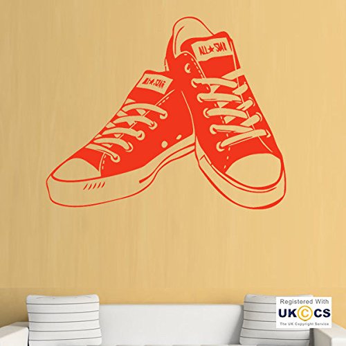 Preisvergleich Produktbild Converse Cool Girl Jungen-Schlafzimmer Schuhe Wand-Kunst-Aufkleber-Abziehbilder Vinyl-Hauptraum D Schlafzimmer Jungen Mädchen Kinder Erwachsene Heim Zitate Küche Badezimmer Wandaufkleber