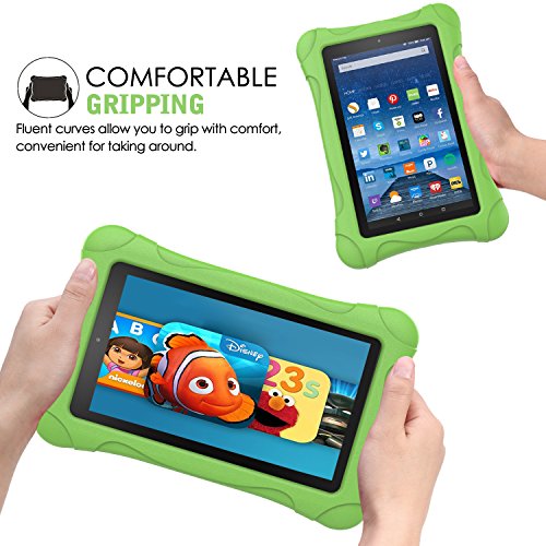 MoKo Fire 7 2015 Hülle – Superleicht EVA Stoßfest Kinderfreundlich Kinder Schutzhülle für Amazon Fire 7.0 Zoll (5. Generation – 2015 Modell), Grün - 6