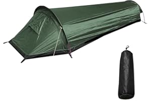 LECREATEKIT Hiking and Camping Ultralight Tent for One Person Compact Design with Breathable Mesh Opening (green)