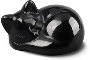 hurifeng Deko Schwarz Katze Skulptur Moderne Wohnzimmer Dekoration;Schreibtisch Statue in Schwarz;Geschenk für Katzenliebhaber;Schwarze Deko Skulpturen