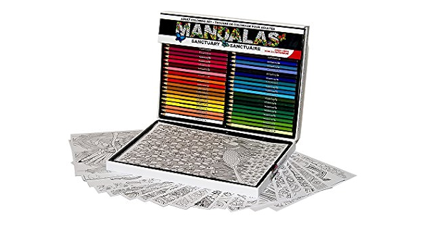 Download Buy 100 Piece Mandala Adult Coloring Kit 50 Coloring Pencils 50 Posters Online At Low Prices In India Amazon In
