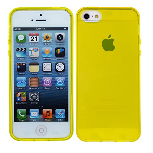 iPhone 5s Case, WisdomproÂ® 5 Pack Bundle of Clear Jelly Colorful Soft TPU GEL Protective Case Covers (Blue, Aqua Blue, Hot Pink, Yellow, Red) for Apple iPhone 5, iPhone 5s, iPhone SE
