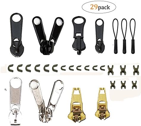 ACXOPT 29pcs Zipper Replacement ,Zipper Fixer Pack Zipper Fix Instant(29pack)