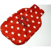 Wärmflaschenhülle aus Fleece mit Stickerei