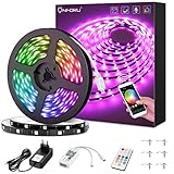 ♥.【Remoto y Múltiples Maneras de Control】 Compatible con Alexa, Asistente de Google. Controla de forma remota la tira de luz en cualquier parte hablando las palabras con su teléfono por Alexa, Smart Life APP, Google Assistant. Voz controla tu luz en casa.