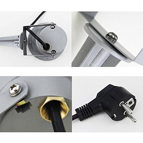 VINGO® 2 Stück LED Gartenstrahler mit Erdspieß für den Außenbereich IP65, Gartenleuchte, Grau (mit Schuko-Stecker, maximal 35 W) - 3