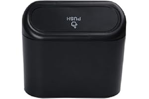 BARAC Cubo de Basura para Coche pequeño, Portátil Caja de Almacenamiento Colgante con Tapa, Papelera para Oficina, Auto u otros Usos, 155 x 140 x 65 mm