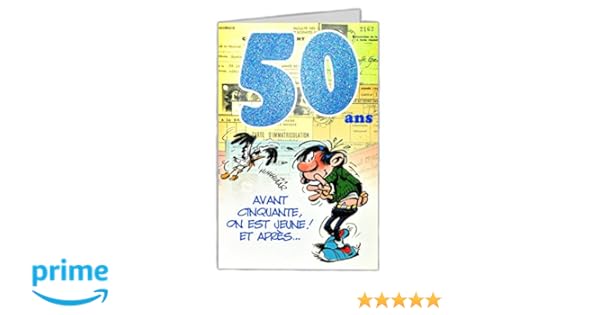 Gaston Lagaffe Glct6026 Bon Anniversaire 50 Ans Homme Femme Avec Enveloppe Illustree Assortie Gaston Lagaffe Glct6026 Bon Anniversaire 50 Ans Homme Femme Avec Enveloppe Illustree Assortie