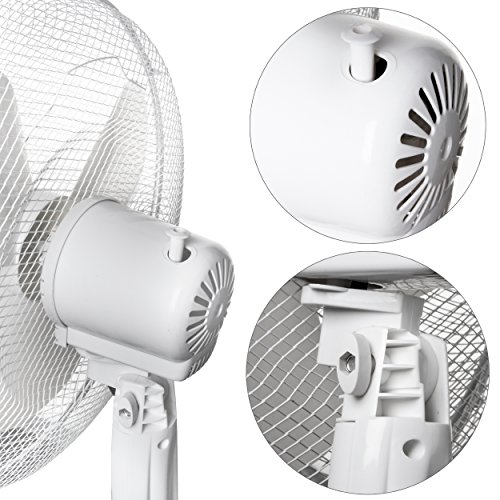 Oramics Stand Ventilator mit 3 Geschwindigkeitsstufen Ø 40cm in Weiß, 45 W Standlüfter - 3