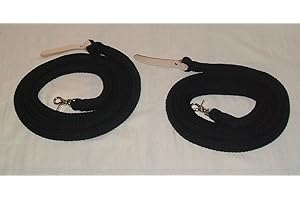 PFERDESEILE_DE Westernzügel Split Rains geteilt mit Lederklatsche in schwarz