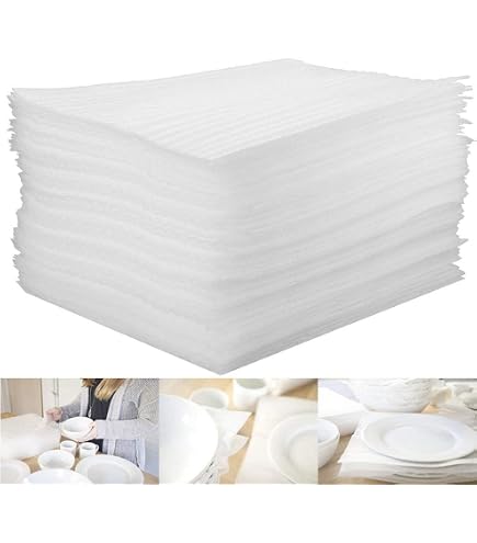 150 Pochettes En Mousse SINJEUN 30x30cm - Protection Emballage Pour Vaisselle Fragile Et Déménagement