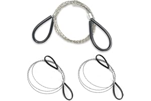 CaiHuaEr 3 Pieces Rope Saw, Pocket Wire Saw 78cm Leather Wire Rope Saw Mini Saw for Outdoor Camping Gardening Outdoor Camping Tree Branch Wood Cutting