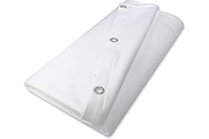 ‎MOLTONMARKT B1 Bühnenmolton konfektioniert – Molton-Vorhang aus Baumwolle, blickdichter Verdunkelungsvorhang mit 16er Ösen, ideal für Film, Foto, Theater und Event – 5 x 3 m, 300g/m2, Weiß