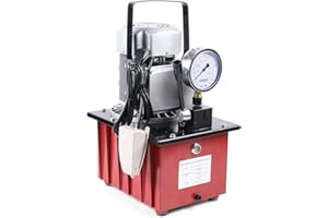 LIGHTAKAI 750W Elektrisch Hydraulikpumpe, 220V 7L Elektrohydraulikpumpe 2-70Mpa Elektrische Jack Split Hydraulikpumpe Hydraulikmotor Pumpe mit 1.8m Ölschlauch Manuelle Ventil, 1400rpm (Rot)